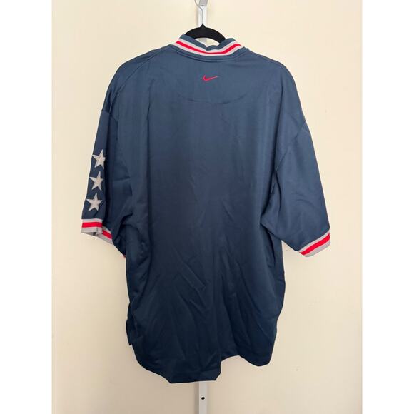 Vintage Nike New Jersey Nets Warm-Up Short Sleeved Jersey Mens L NBA Button Up - Picture 2 of 8